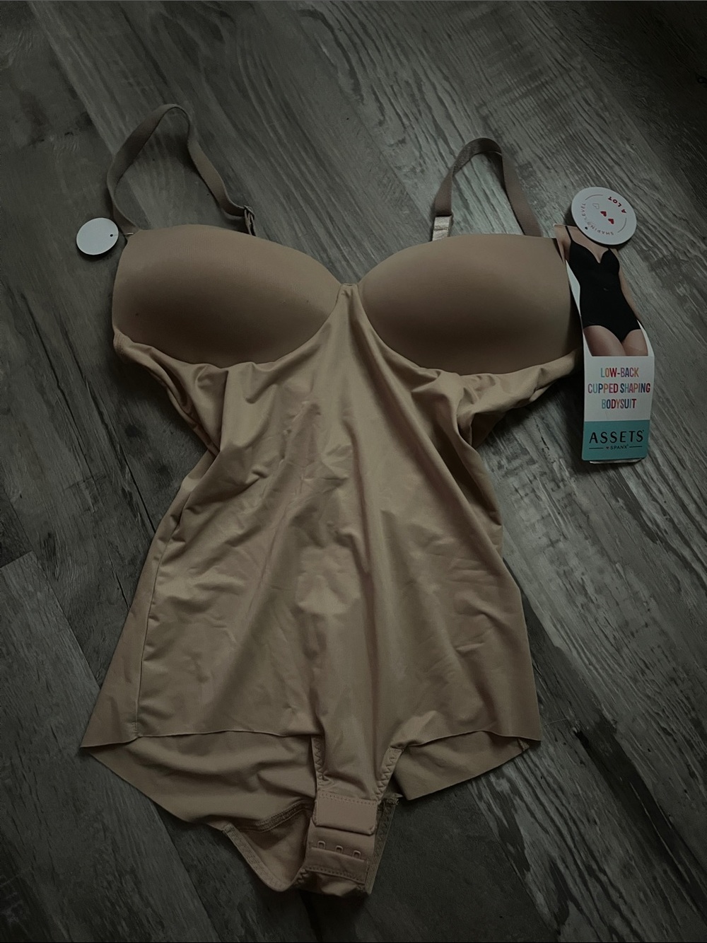 Assets By Spanx Nude Low-Back Cupped Shaping Bodysuit